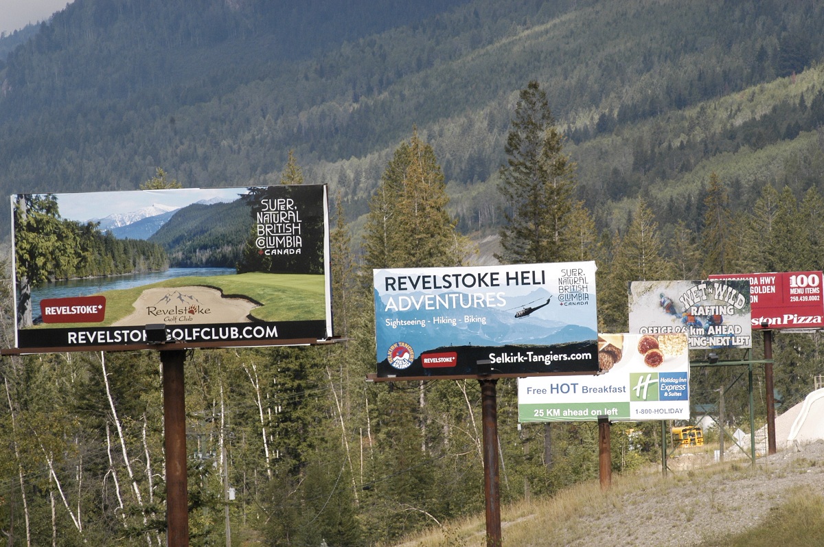 Billboard for rent Golden, BC Trans-Canada HWY #1